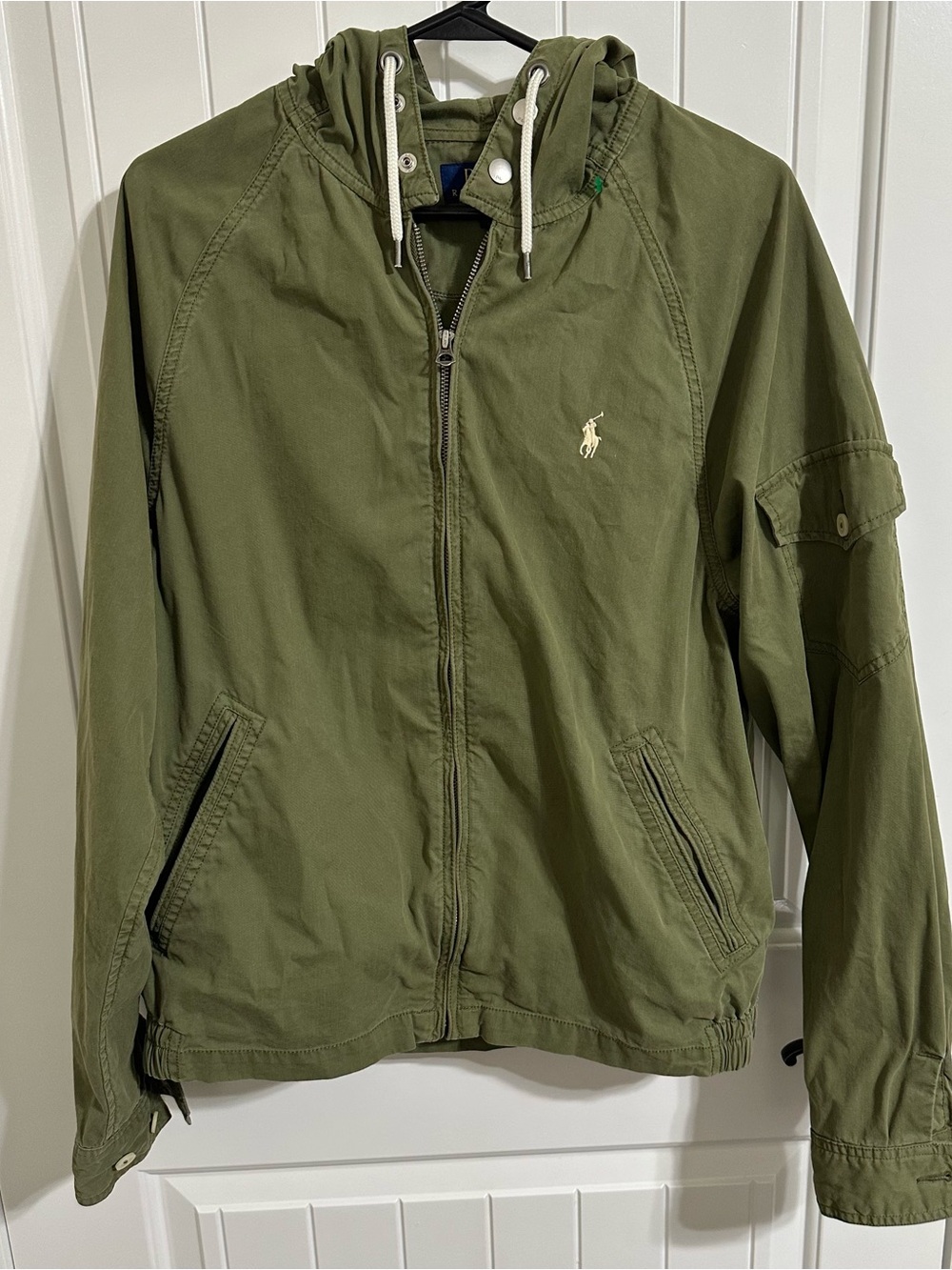 Polo Ralph Lauren Men’s Olive Utility Military Full Zip Jacket M Green Hooded